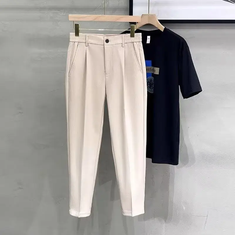 Celana Potong Ramping Pria Baru Musim Semi Musim Panas