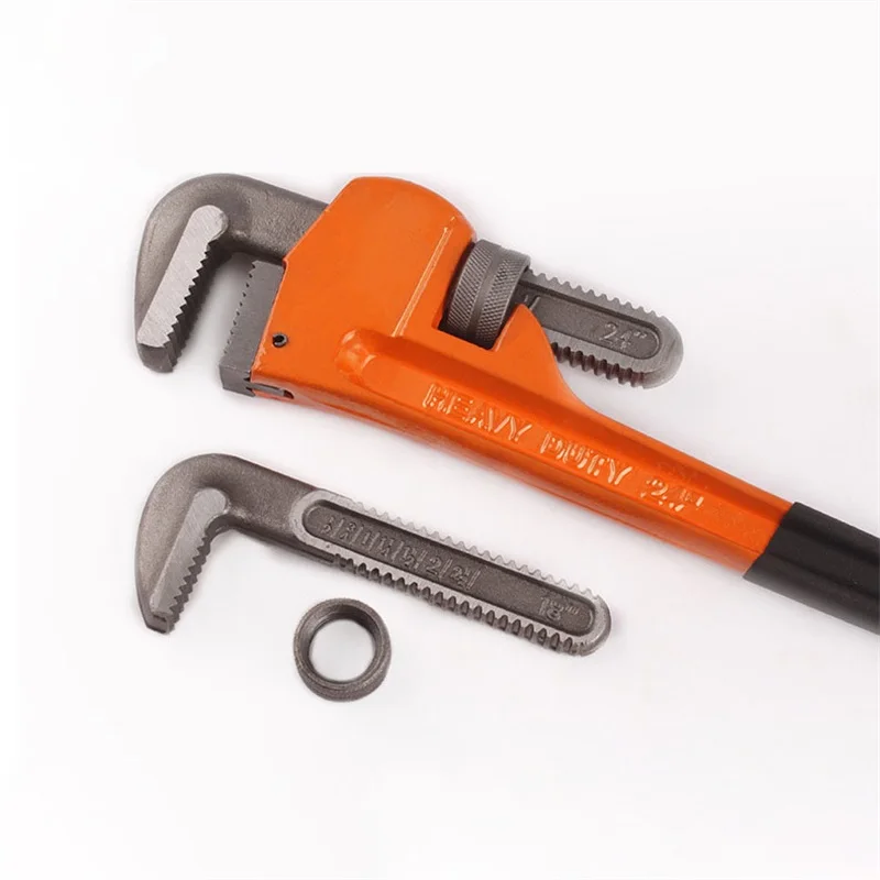 

1 Piece Heavy-Duty Straight Pipe Wrench 8/10/12/14 Inch Adjustable Installation Pipe Wrench Universal Large Opening Manual Tool