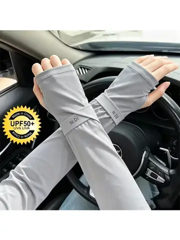 1 Pair Mens Ice Arm Sleeves Sunscreen Elastic Driving Gloves Outdoor UV Protection Arm Cover Sleeves Lightweight Cool Muff New