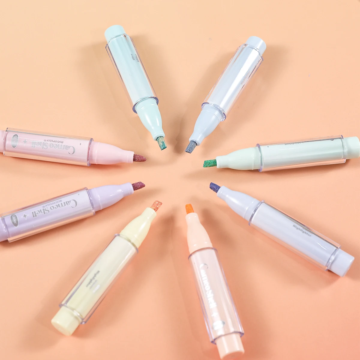 Aesthetic Pastel Glitter Glue Pen Portable Shell Design Decor Pen For Scrapbooking Journal DIY Craft Decor