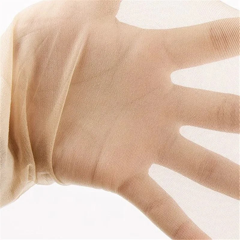 Glatte Seide Fußlose Strümpfe Sommer Sonnenschutz Ultradünne Transparente Strumpfhosen Frauen Durchsichtige Fingerlose Socken Für Heels Medien – Detail 5