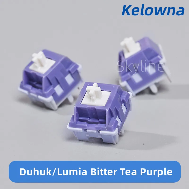 Duhuk/Lumia Bitter Tea Purple Switch 5 Pins HIFI Tactile Switches Factory Lubed Extended 22mm Double Spring POM