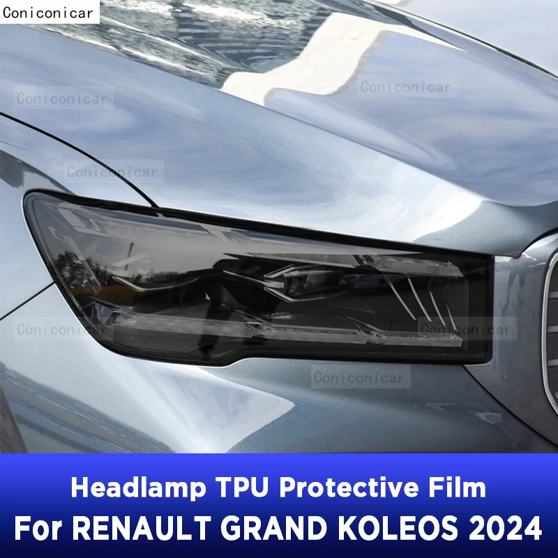 

2 Pcs Performance Car Headlight Protective Film Front Light Smoked Black TPU Sticker For Renault Grand Koleos 2024 Accessories