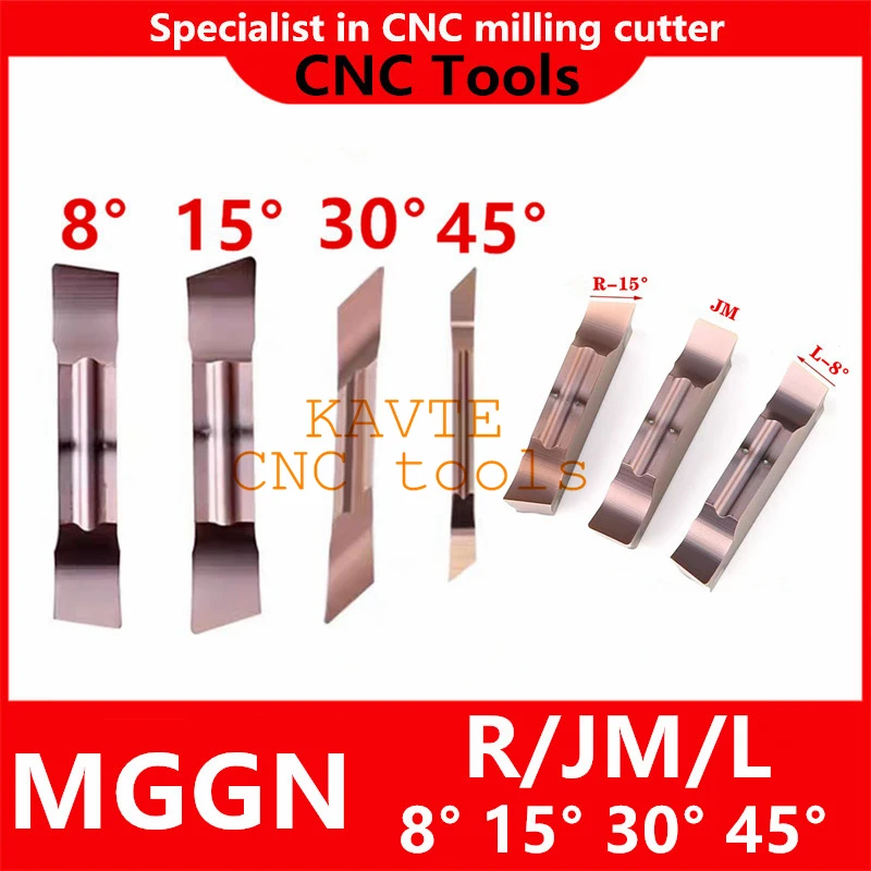 10PCS MGGN150 MGGN200 MGGN250 MGGN300 MGGN400 MGGN500 JM R L 8 15 30 45 degrees  for MGEHR/MGEHL MGENN Grooving Turning Tools