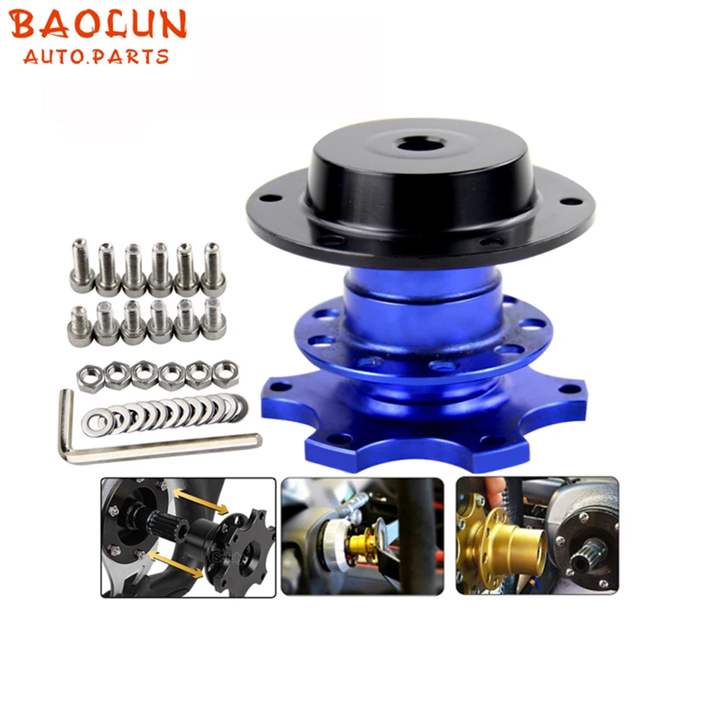 

BAOLUN Universal Quick Release Hub Boss Steering Wheel Kit Wheel Hub Adapter For 6 hole Steering Wheel Hub