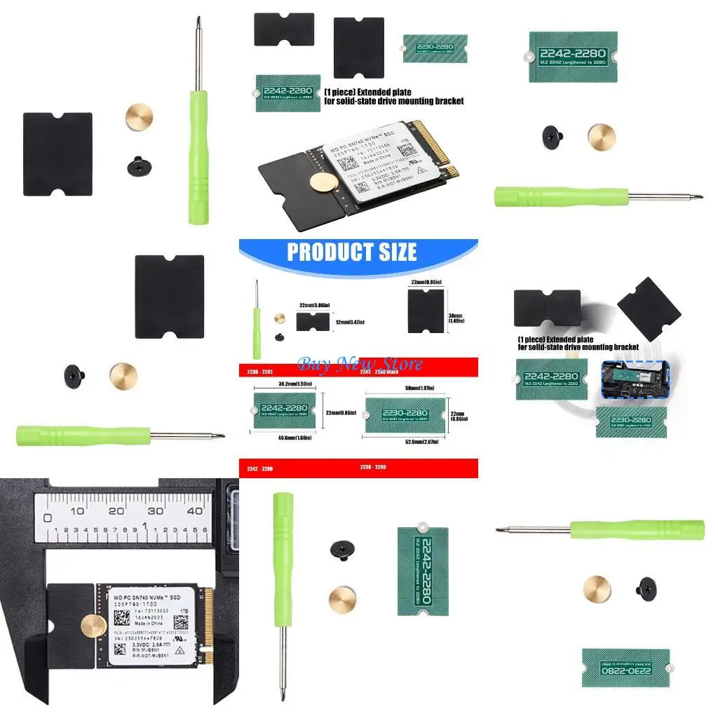 

20CE M.2 NGFF Жесткие диски NVMe 2230 2242 Адаптеры удлинения длины от 2260 до 2280 Кронштейны