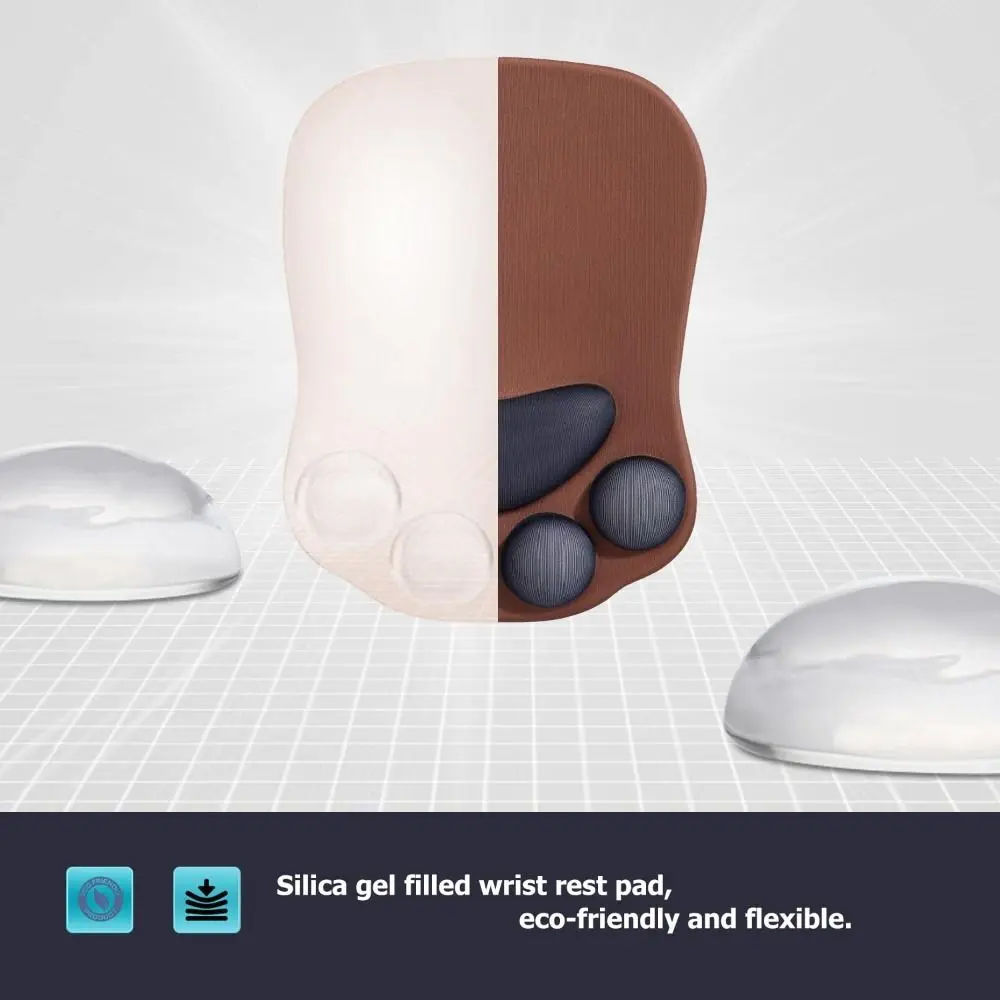 Alas Mouse sandaran pergelangan tangan kaki kucing lucu 3D, alas Mouse silikon pereda nyeri pergelangan tangan ergonomis tahan lama kantor