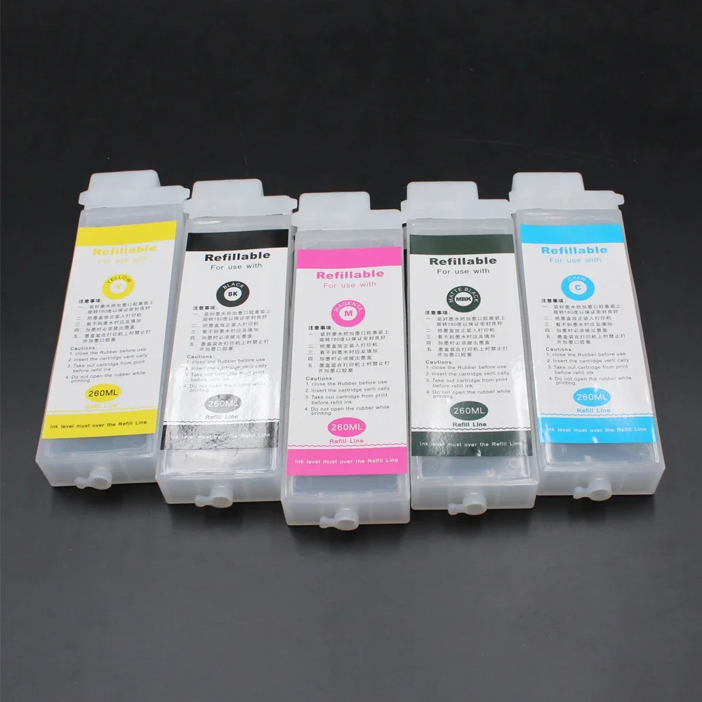 ( BK C M Y MBK ) PFI 120 PFI-120 Refillable Ink Cartridge No Chip for Canon TM-200 TM200 TM-205 TM-300 TM-305 TM300 printer