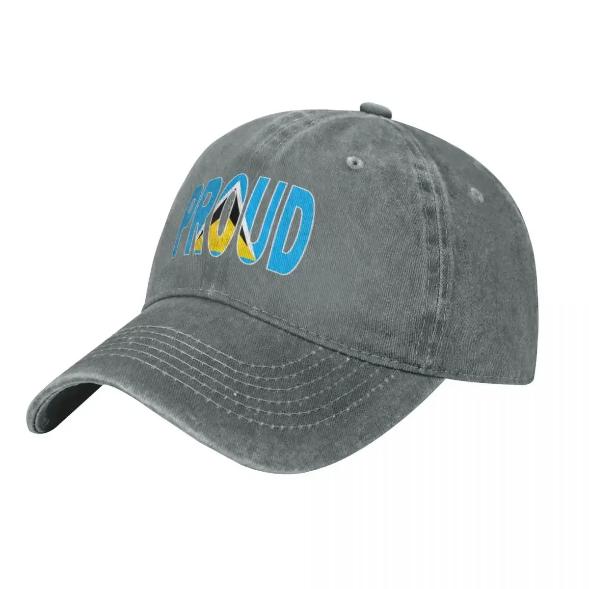 St Lucia Flag In The Word Proud - Saint Lucia - Soca Mode Baseball Cap Fun Hats Tactical Cap Rave For Women 2026 Men's