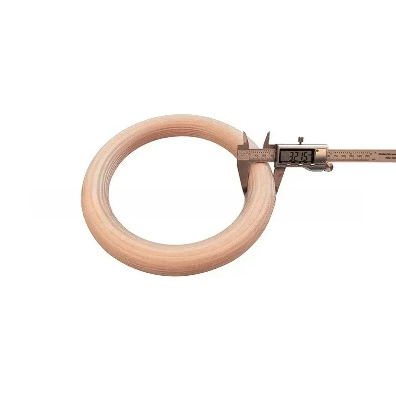 Safe Durable Birch Wood Fitness Gymnastics Rings Heavy Duty For Home Body Workout