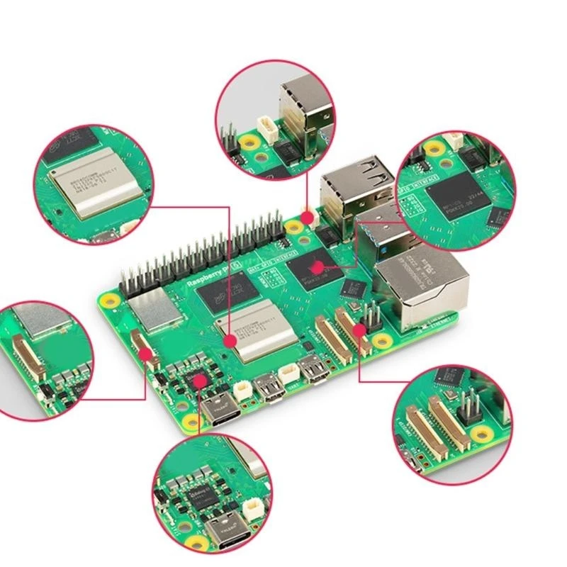 Y4UE For RPI 5 4/8GB Development Board 40Pin Header Wireless Bluetooth-compatible