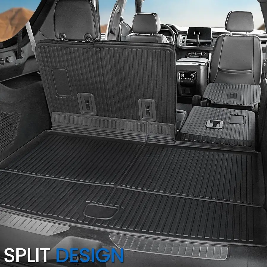 حصيرة مسند الظهر لـ 20212024 2025 2026 شيفروليه تشيفي سوبربان جي إم سي يوكون XL SUV ملحقات حصيرة السيارة، جميع الأحوال الجوية TPE Trunk Ca #2