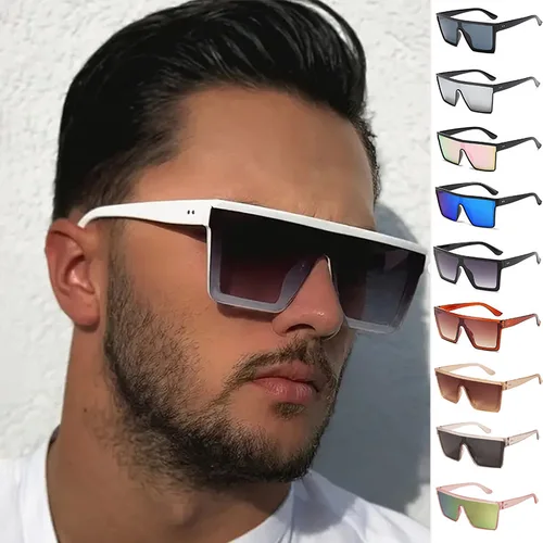 Gafas de sol con montura grande unidas a la moda, gafas de sol cuadradas de gran tamaño Vintage para mujeres y hombres, gafas protectoras UV400 para exteriores