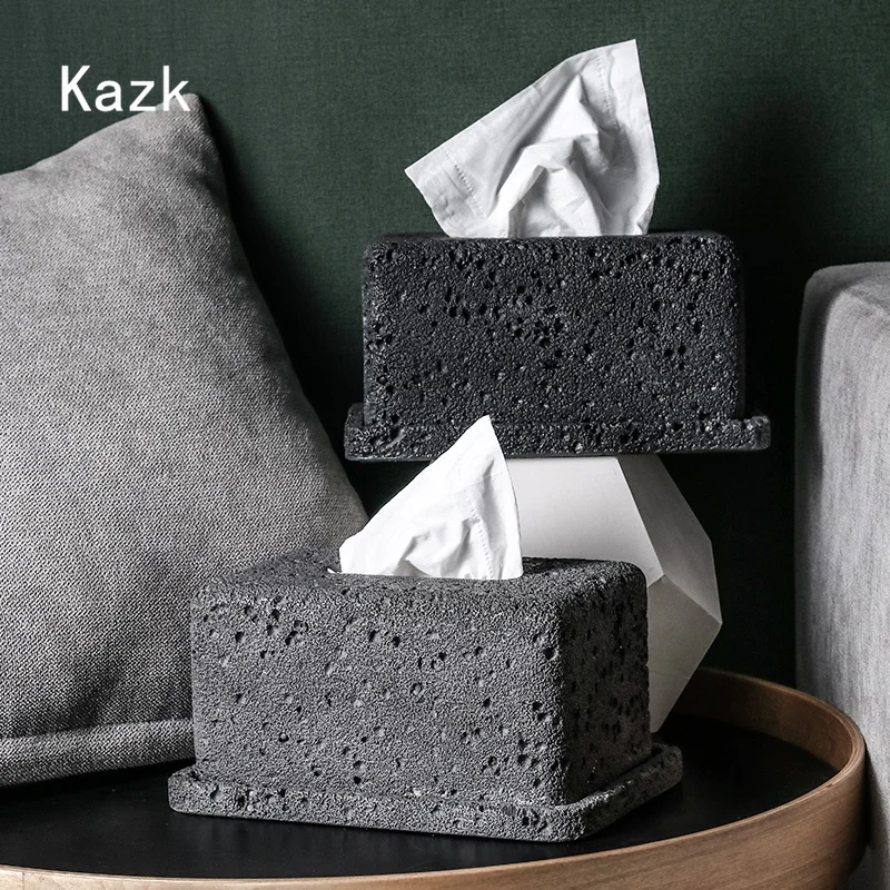 

Creativity Cement Material Tissue Box Cover Hotel Bathroom Decor Paper Towel Case Ashtray Living Room Decoration Accessories