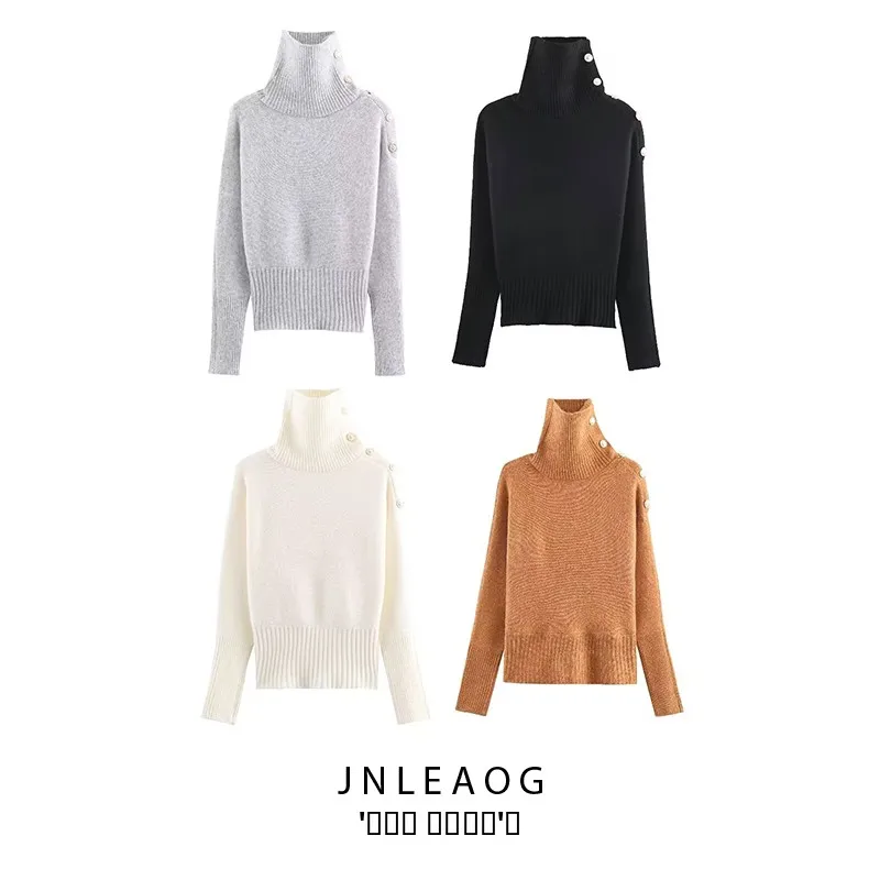 

Модная универсальная трикотажная куртка JNLEAOG: новая осенняя женская модель с молнией, длинными рукавами, воротником-стойкой, из полиэфирного волокна