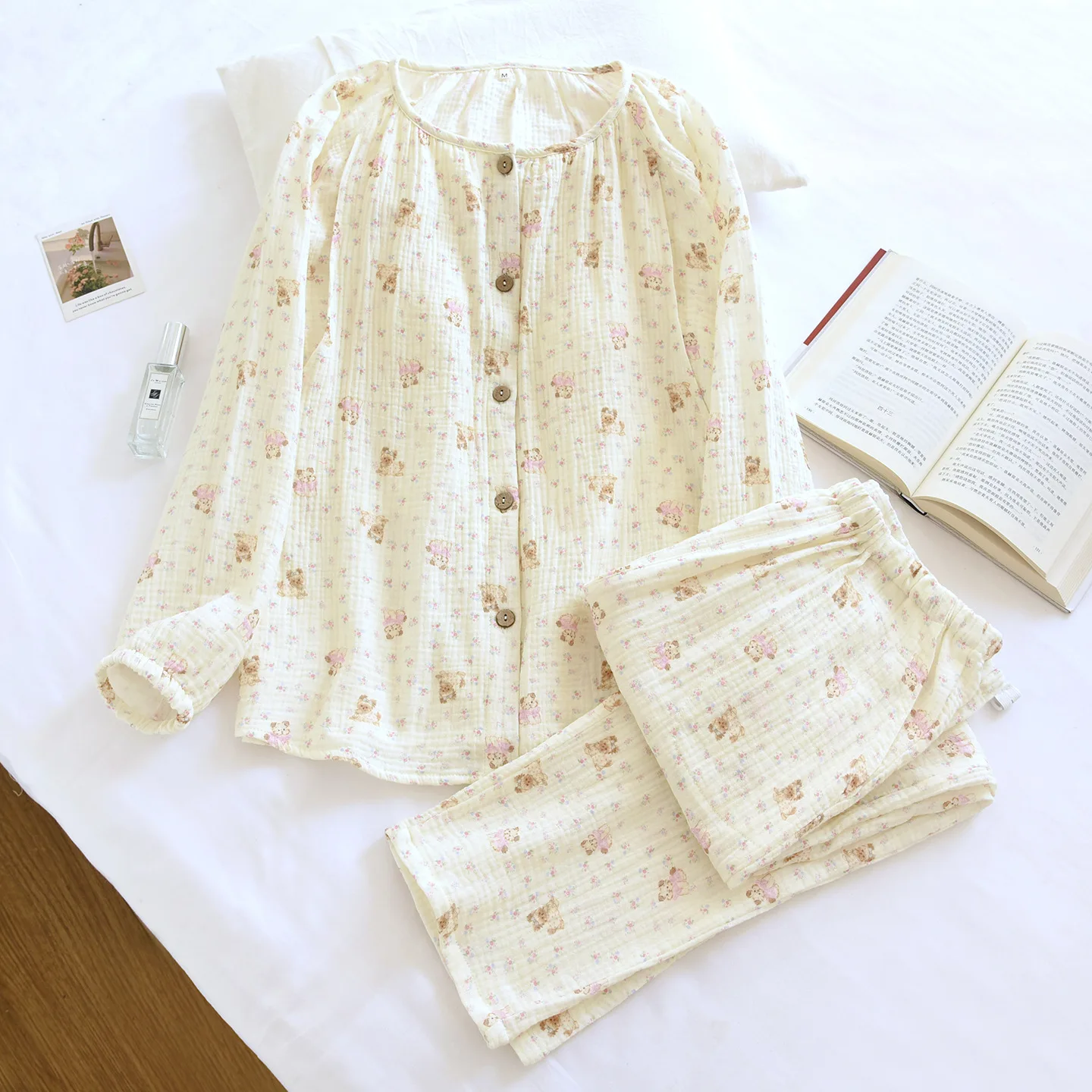 100% Cotton Maternity Pyjama Autumn Long Sleeve Pregnant Woman Pajama Feeding Nightie Pregnancy New Women Sleeping Clothes