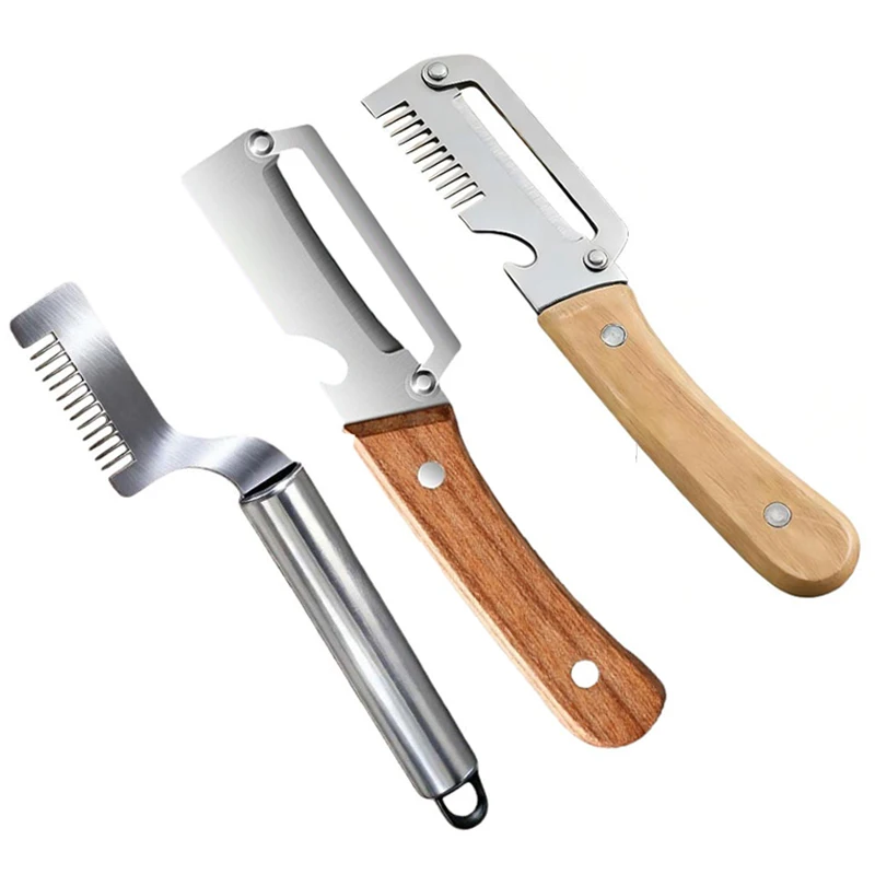 Stainless Steel Peeler With Wooden Handle For Peeling And Slicing Fruits And Vegetables | Durable And Smooth Operation