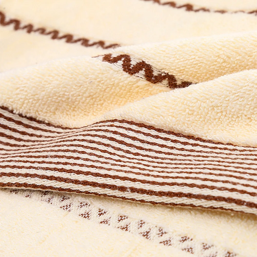 

Jacquard Home Bath Hand Towels Dark Brown Simple Design Weak Cotton Absorbent Machine Washable