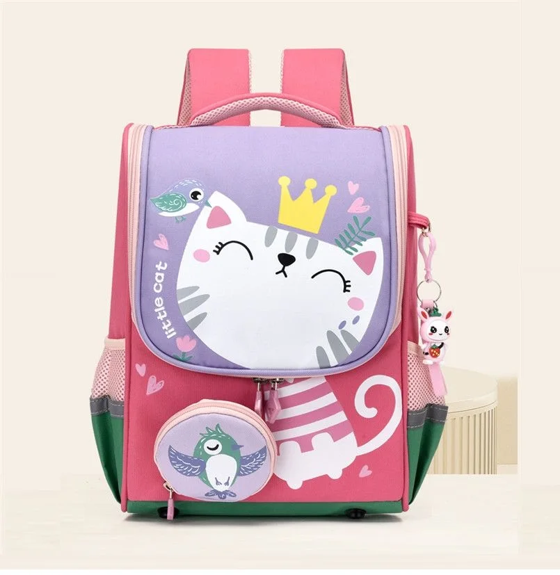 New Cute Cat Kitty Print Bagpack Boy Girl Kindergarten Schoolbag Kids Cartoon Anime Bookbag Travel Students School Bags Backpack