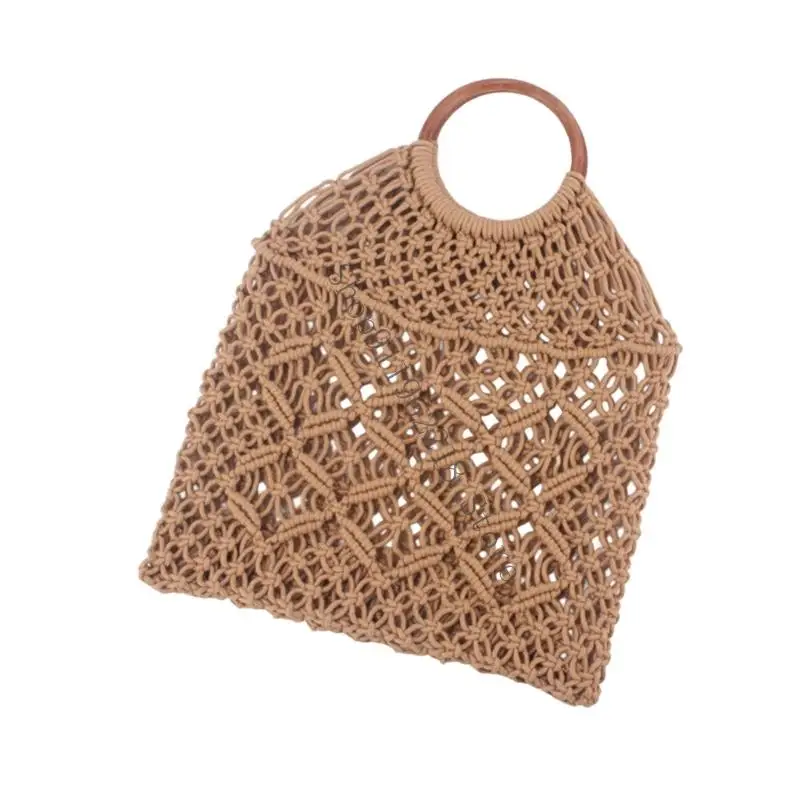 حقيبة الإجازات للنساء حقيبة سفر منسوجة يدويًا حقيبة حبل شاطئية حبل شاطئ