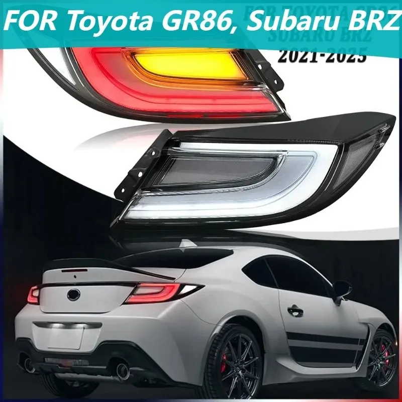 

2Pcs Clear LED Tail Lights For Toyota GR86 For Subaru BRZ 2021-2025 Plug and Play Brake Lamps