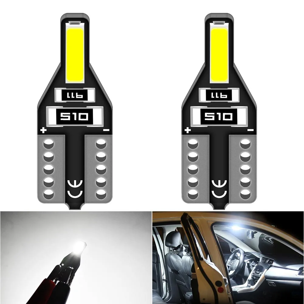 

2Pcs Car Interior Light T10 168 194 LED Bulb 7020 LED Chip White W5W 175 Led Light 12V Auto Signal Lamp Map Dome Parking Lights