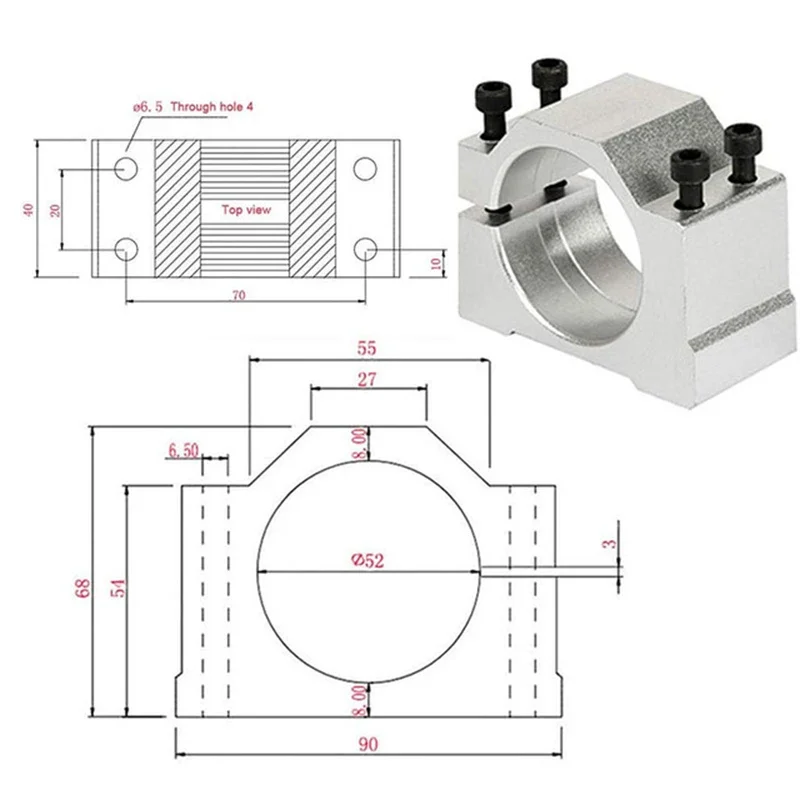 300W Spindle Kit 0.3KW DC 12-48 CNC Spindle Motor Mount Bracket 24V 36V for PCB CNC Engraving Cutting Machine