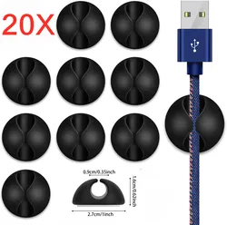 Silicone USB Cable Organizer Cable Winder Desktop Tidy Management Clips Cable Holder for Mouse Headphone Wire Organiz