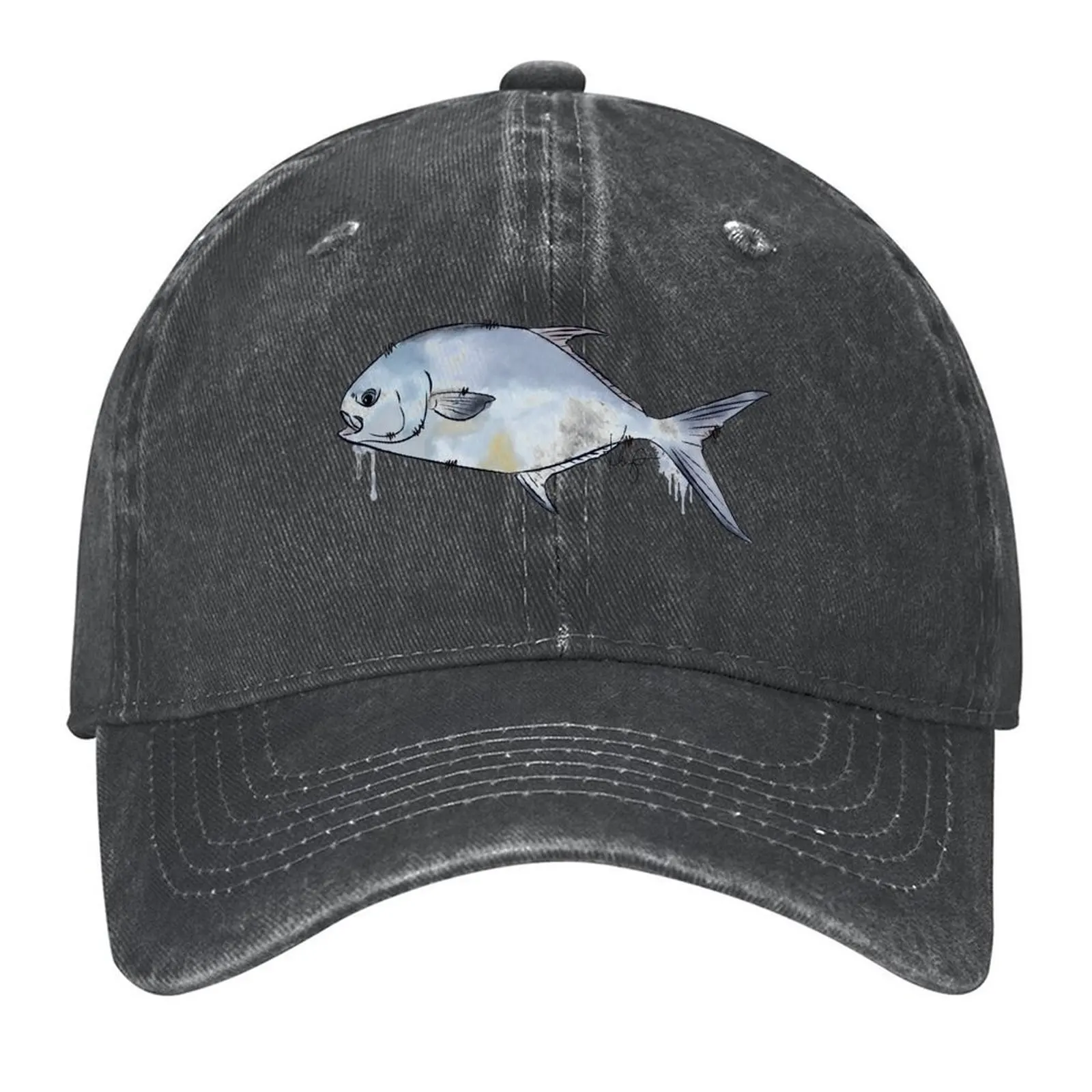 

Permit fish illustration Baseball Cap Brand Man cap Military Tactical Cap Hat Luxury Brand dad hat Elegant Women's Hats Men's
