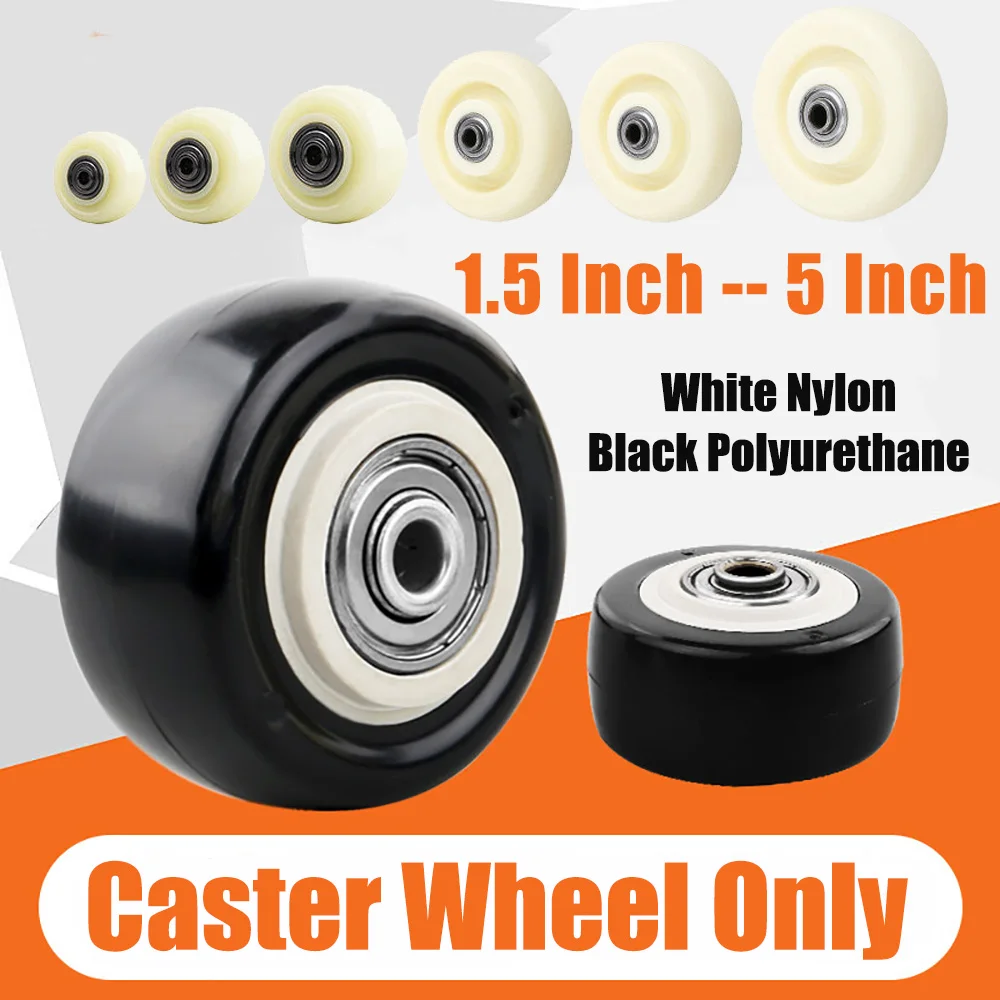 

4 Pcs 1.5/2/2.5/3/4/5 Inch Polyurethane wheel single wheel Black Swivel Castor Wheels Trolley Furniture Caster Replace Rollers