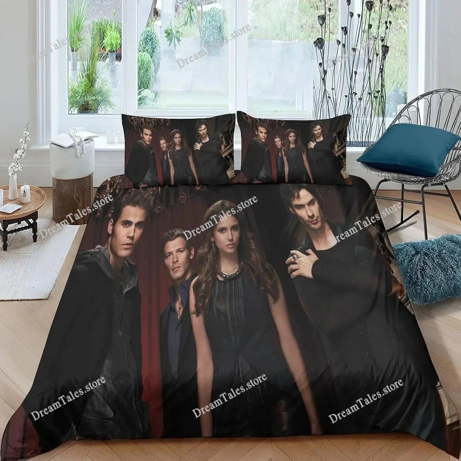 

The Vampire Diaries Damon Salvatore Bedding Sets Exquisite Bed Supplies Set Duvet Cover Bed Comforter Set Bedding Birthday Gift3