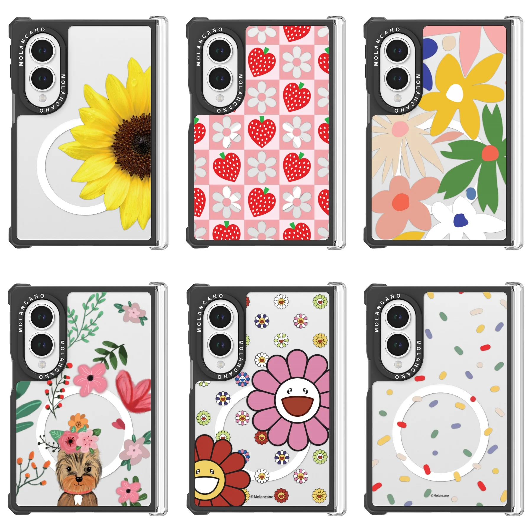 Strawberry Huller - Custodia Magnetica Floreale per Samsung Galaxy
