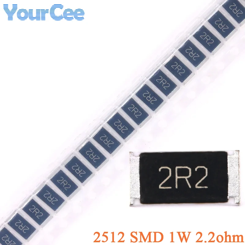 100pcs/10pcs 2.2ohm 2512 SMD Resistor 2.2 ohm 2.2R 2R2 1W 5% Chip Resistance Kit