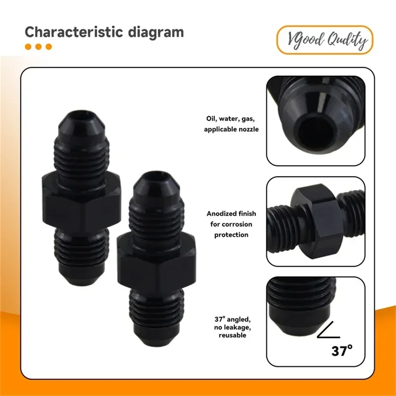 

AN3/4/6/8/10/12/16 к AN3-16 Прямой переходник для топливного шланга, 2 шт., 3/8 дюйма, 7/16 дюйма, 9/16 дюйма, 12-24UNF, алюминий, синий/черный, универсальный