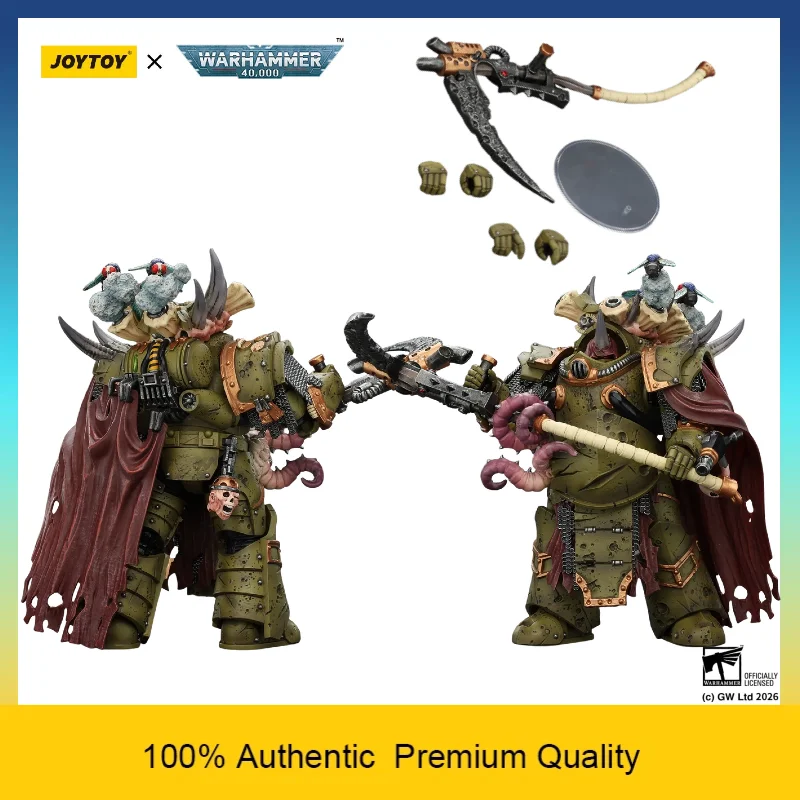 Коллекционная фигурка JOYTOY 1/18 Warhammer 40K Death Guard Deathshroud Terminator с перчатками Manreaper и Plaguespurter