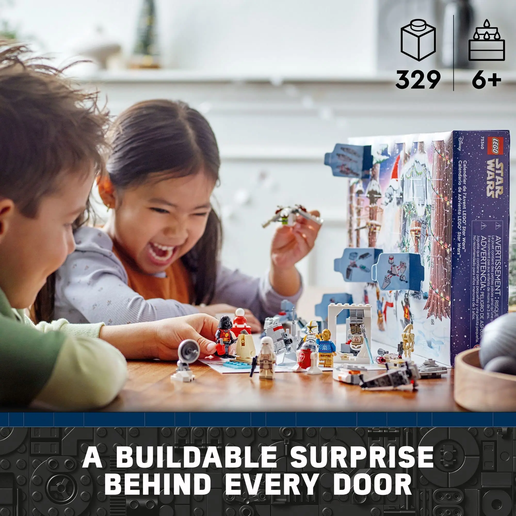 LEGO & Star Wars 2022 Advent Calendar 75340 Building Toy Set for Kid Boys and Girls 8 Characters and 16 Mini Builds (329 Pieces)