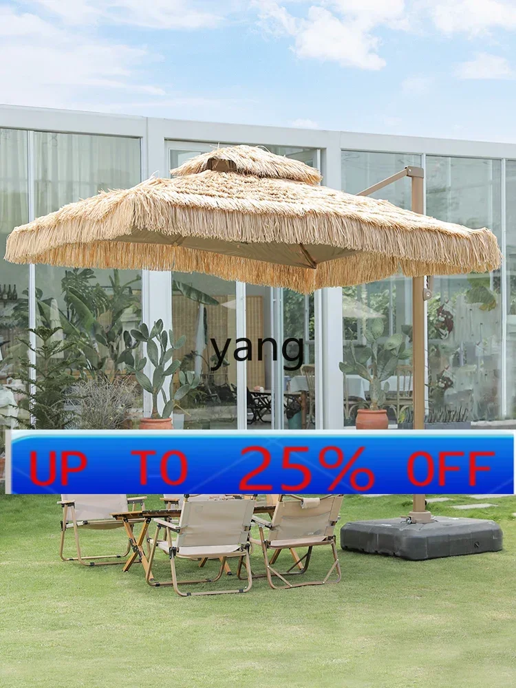 Lhh outdoor parasol courtyard garden villa terrace simulation thatch umbrella scenic spot
