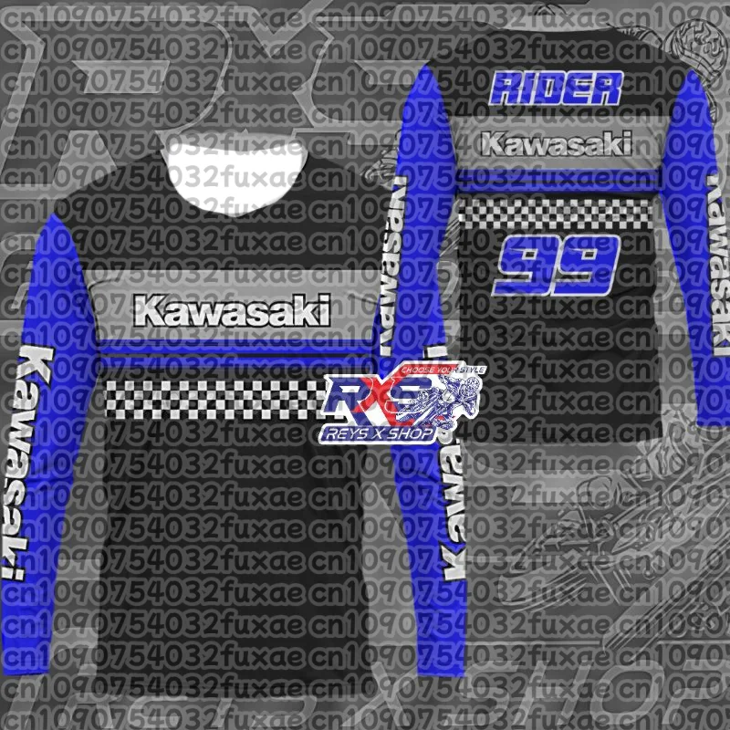 

25-26 Kawasaki Motorcycle Racing Teams Мужская футболка с длинным рукавом 2025 Новые спортивные футболки Спортивные фанаты Женская одежда Топы
