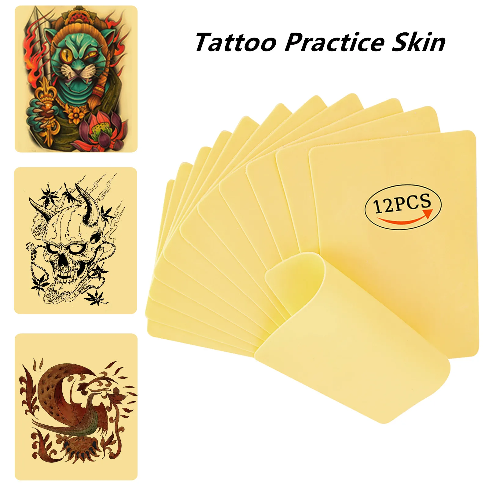 Tattoo Practice Skin 3/10/12Pcs Tattoo Practice Skin For Permanent Makeup Tattoo Machine Kit Simulation A4 Tattoo Practice Skin