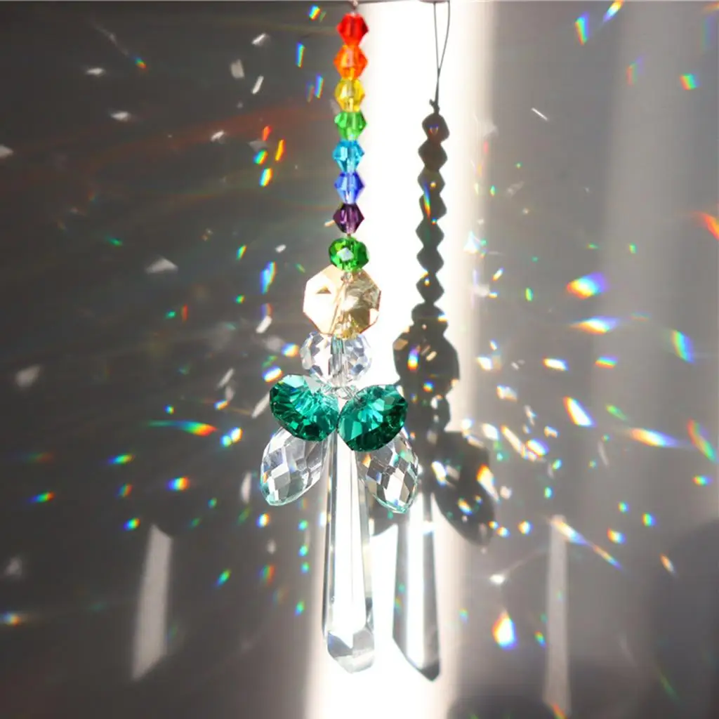Hanging Crystal Prism Sun Catcher Beads Angel Crystal Glass Window Decoration Rainbow Maker for Car Porch