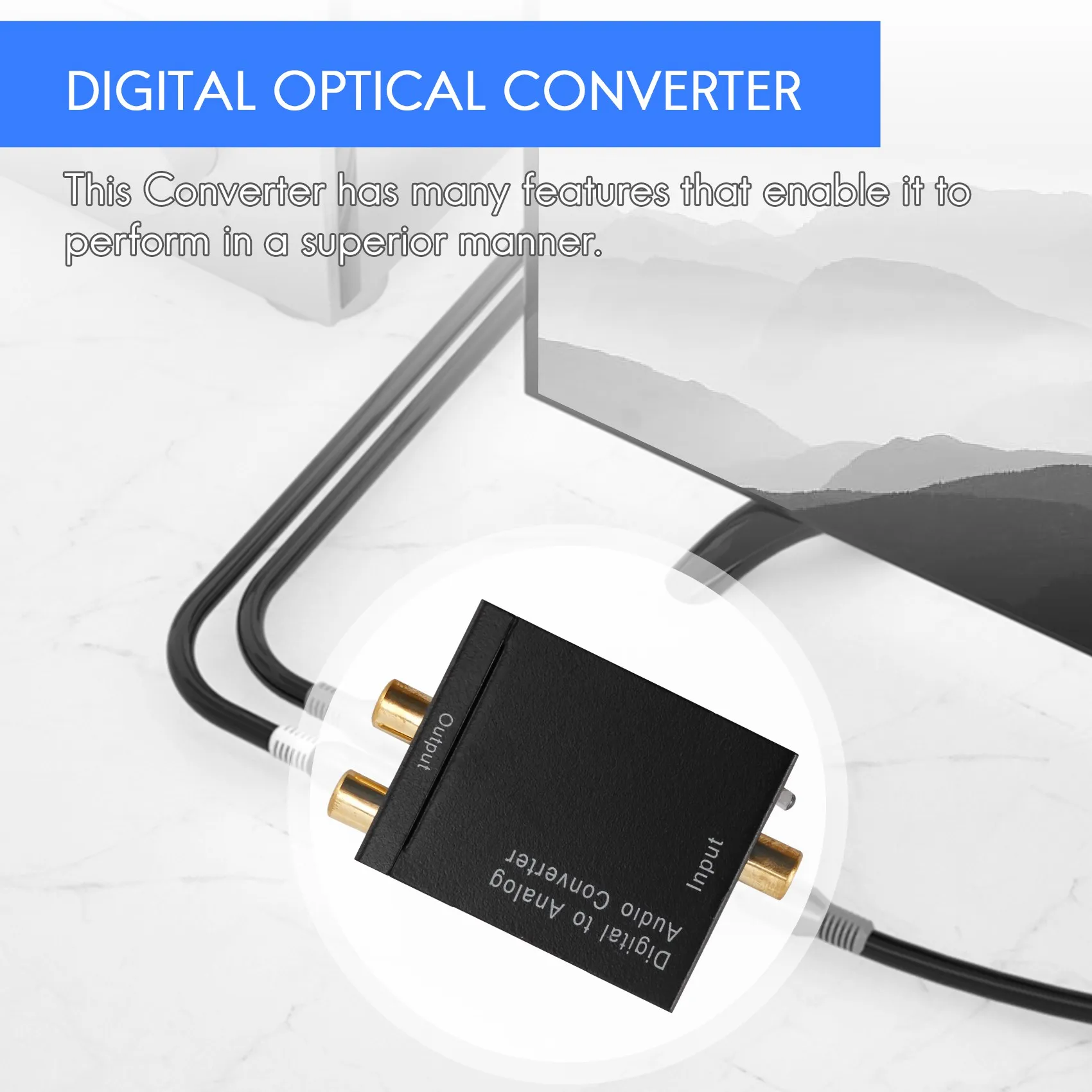 Digital Optical Coaxial Toslink Signal to Analog Audio Converter Adapter RCA SV