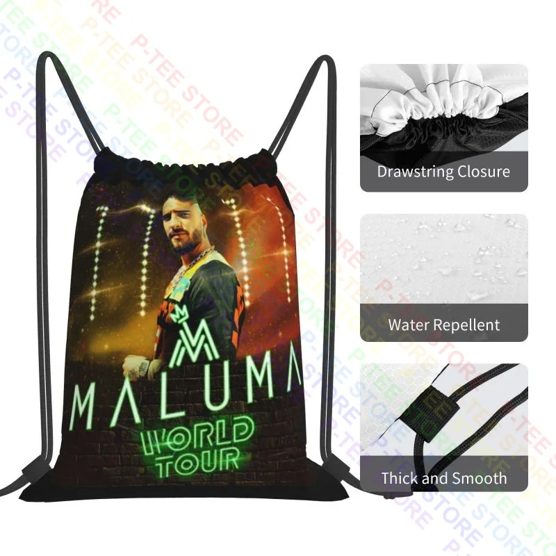 Maluma Tour-bolsas con cordón para gimnasio, bolsa de libros de entrenamiento, estilo deportivo, gran capacidad, 2019