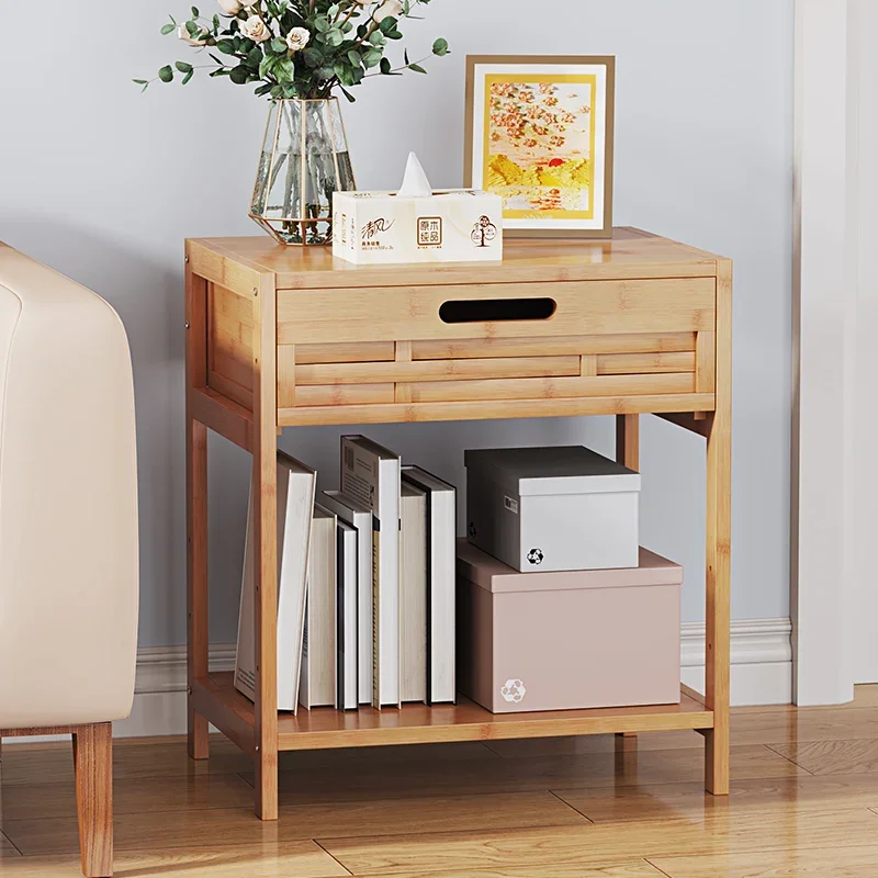 Aesthetic Square Coffee Table Storage Breakfast Laptop Wooden Side Table Minimalist Hallway Mesa Centro Salon Home Furniture image 2