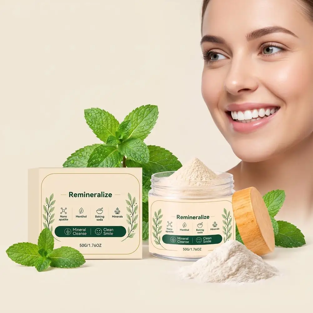 Oral Care Tooth Powder 50g Fine Creamy White Powder Quick Dissolving Gentle Cleaning Formula for Daily Dental Hygiene Routine