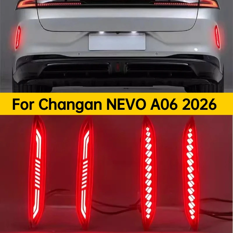 For Changan NEVO A06 2026 Car Rear Bumper Light Reflector LED Driving Brake Warning Light Turn Signal Navigation Light Accessory