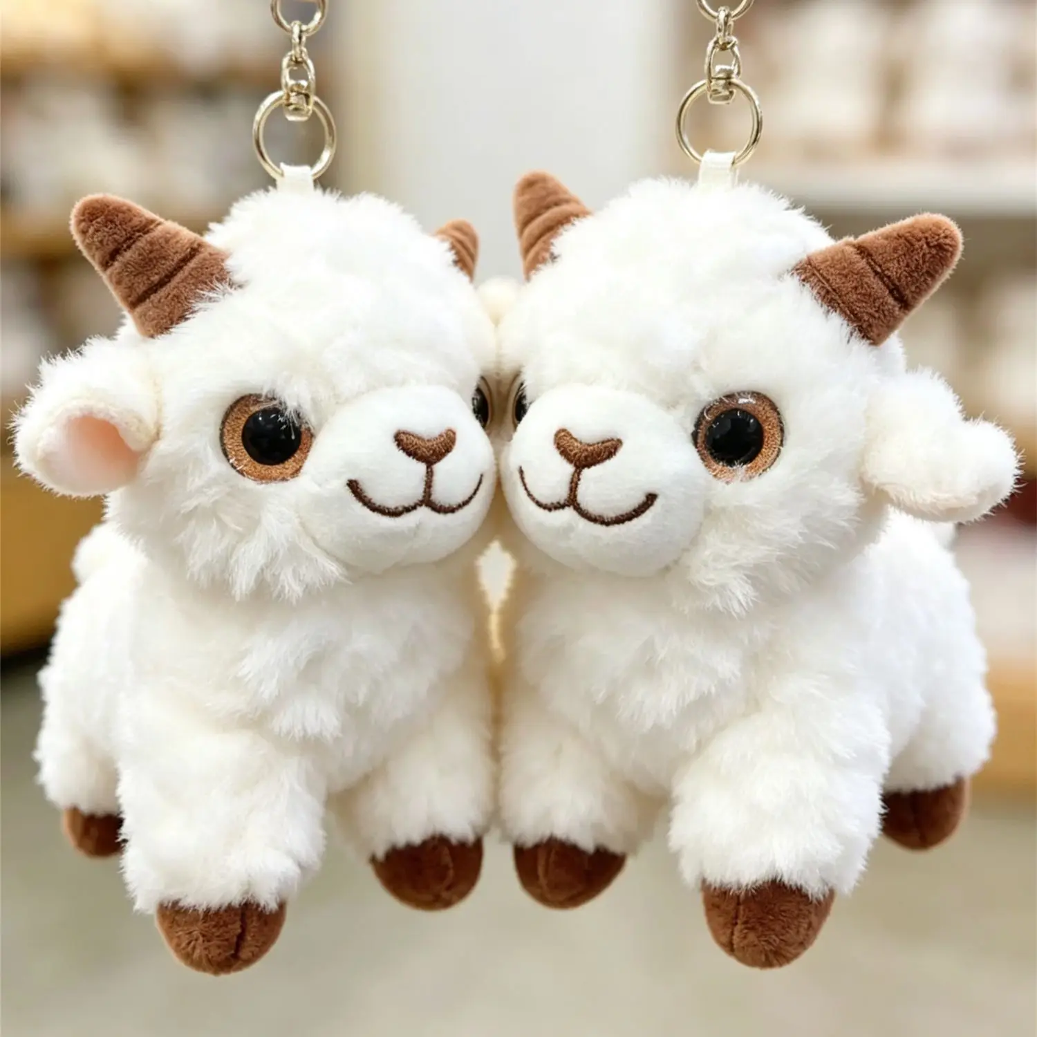 Cute Fluffy Lamb Plush Keychain - Soft Stuffed Animal Bag Charm for Girls, Backpack，Car Decor,Perfect Gift for Friends & Couples