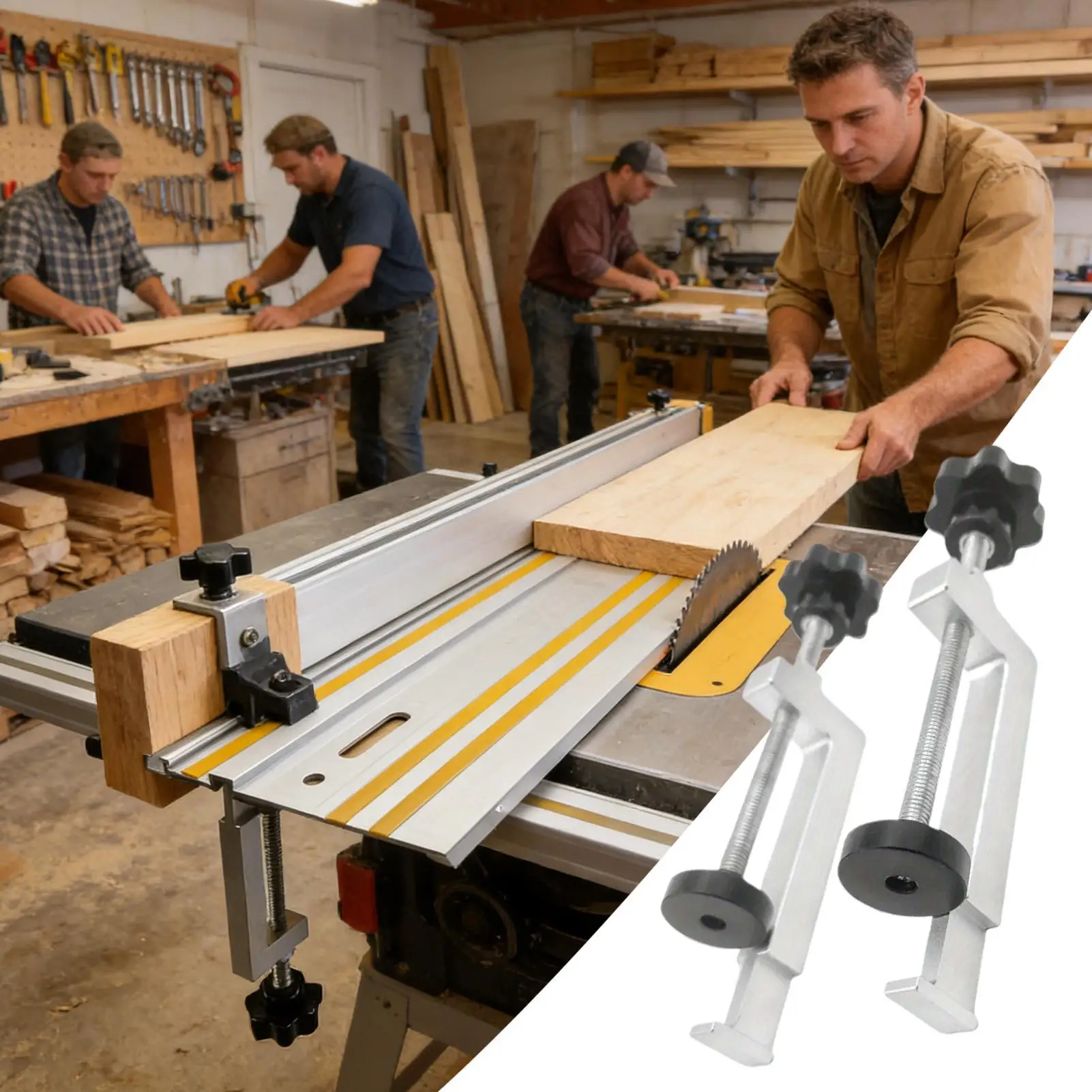 

Guide Rail Clamp Anti-Shift Multi-Purpose Woodworking Tool Table Saw Fix Clamp For Workshop Repairman Craft Enthusiast Carpenter