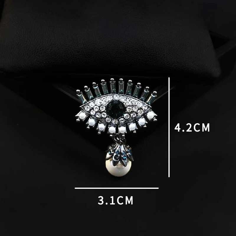 الراقية خمر الشيطان العين شرابة بروش رائعة العين دبوس للنساء بدلة أنيقة اكسسوارات اللؤلؤ مجوهرات هدايا الحفلات 825