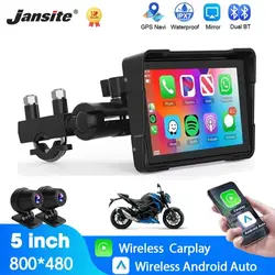 5 inch Motorcycle CarPlay Navigation GPS Dual Bluetooth 5.0 Wireless Carplay&Android Auto Moto Carplay IPX7 Waterproof Display