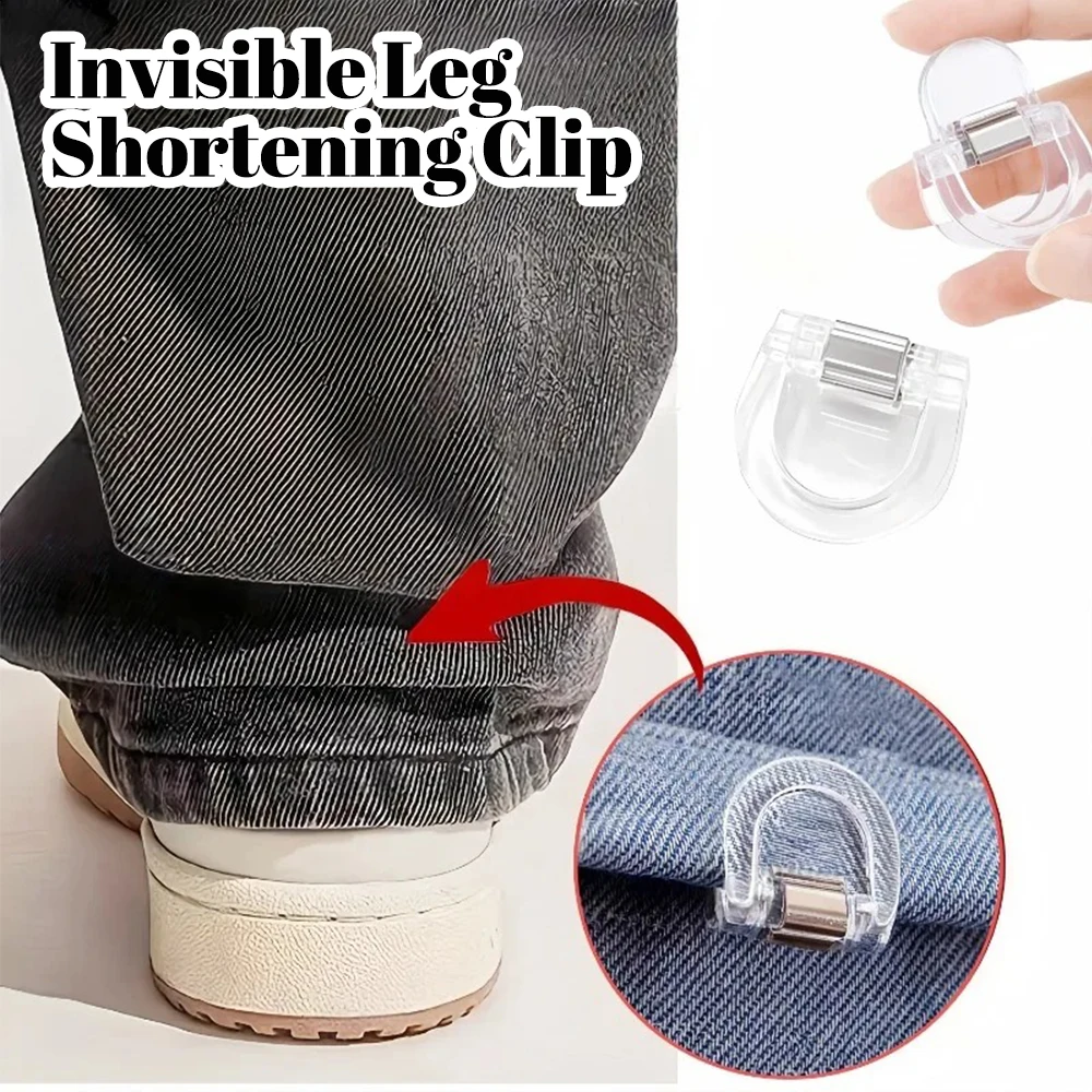 1-50pc Invisible Leg Shortening Clip Clear Non-Slip Pants Edge Clips DIY Craft Quick Fix Hem Clip Pants Adjuster Sewing Accessor